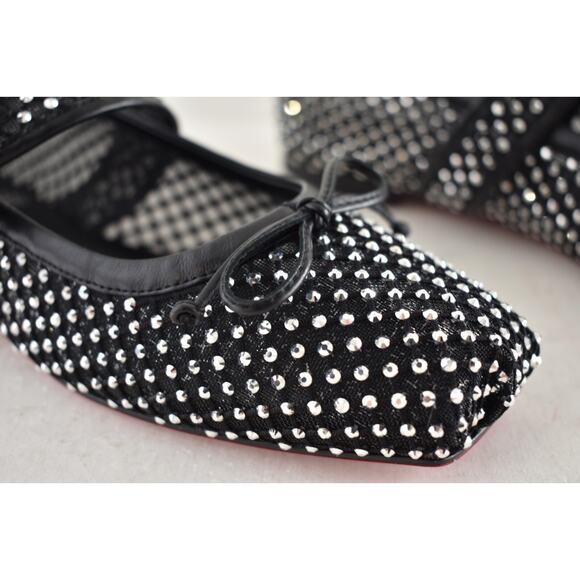 Christian Louboutin Mamastrapitina Flat Black Crystal Mesh Ballet Ballerina 38.5 - Picture 9 of 16